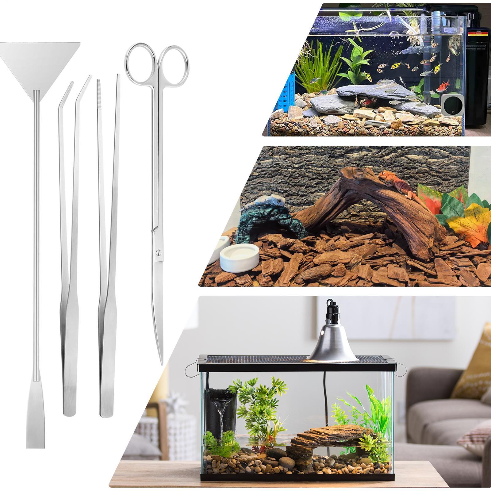 Planted Aquarium Maintenance Kit - 4 adet Akvaryum Araç Kiti Paslanmaz