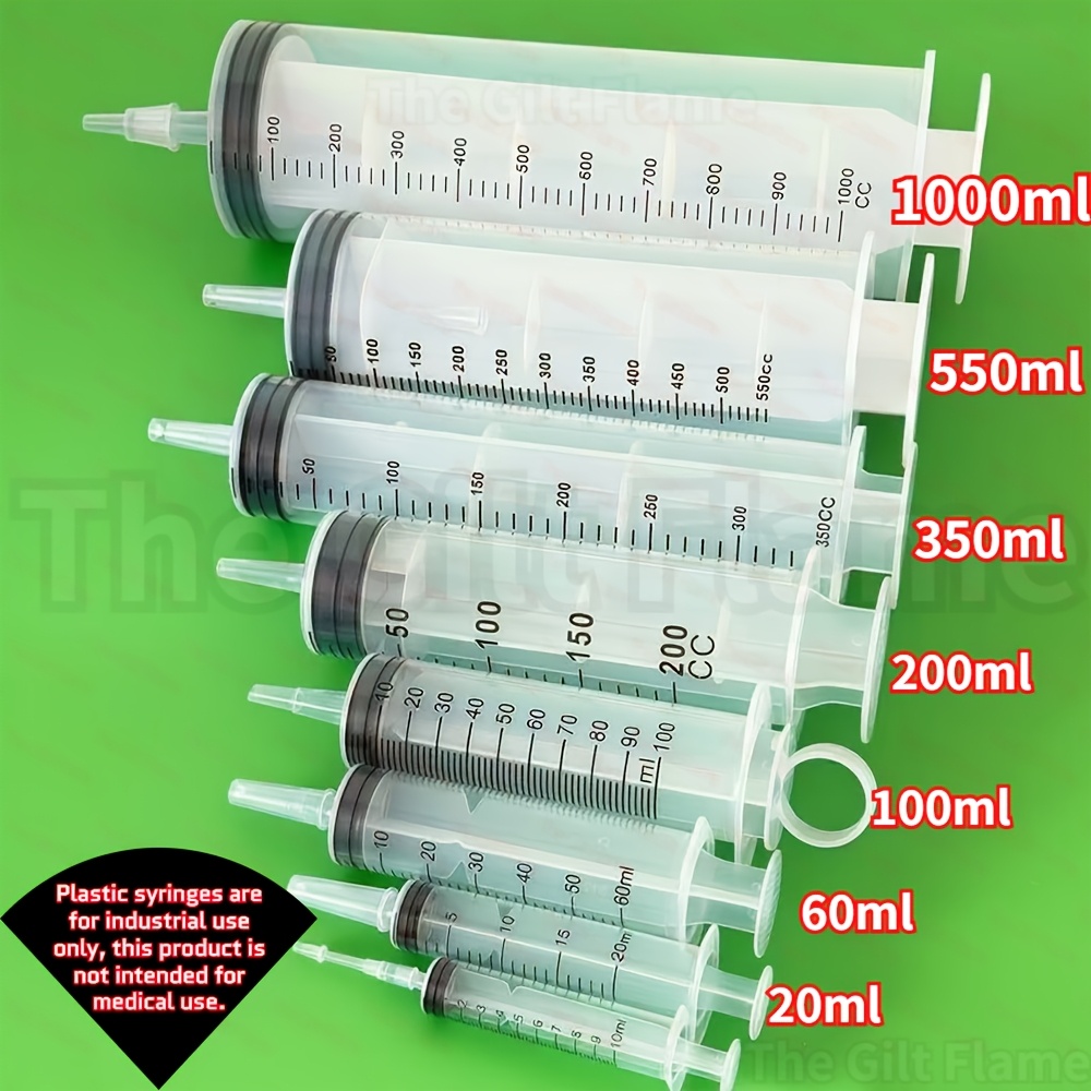 Aquarium Plant Lab - Endüstriyel Veteriner Plastik Şırıngalar, 1000ml, 550ml,
