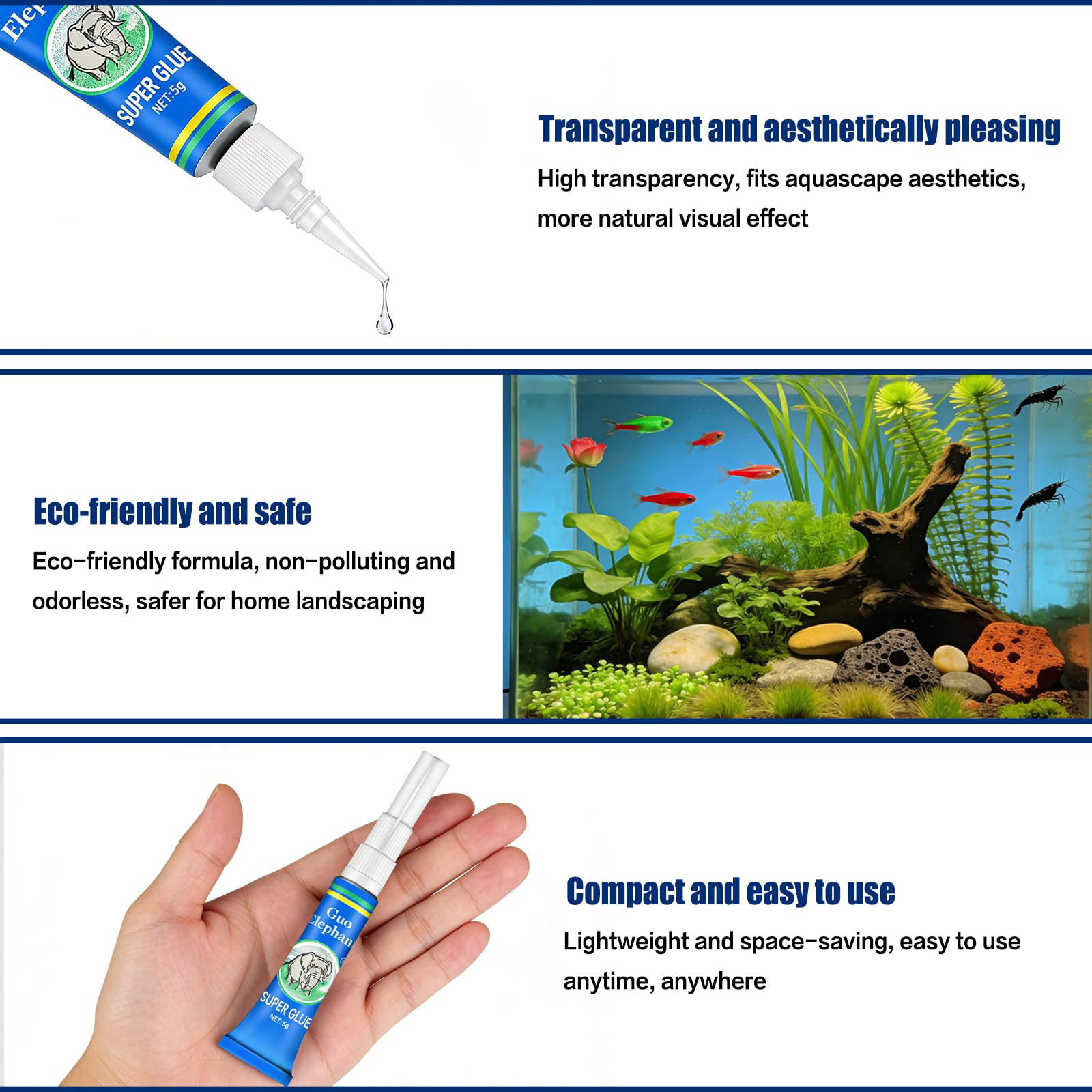 Su bitkileri için anında akvar - Aquarium Plant Glue Gel incelemesi ve fiyatı