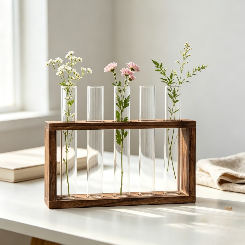 Ahşap Standlı Test Tüpü Vazo Ş - Tissue Culture Plant incelemesi ve fiyatı